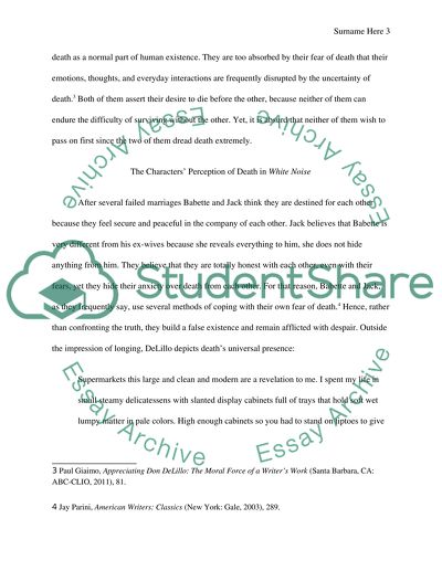 Modern Life and Death in Don Dellilos White Noise