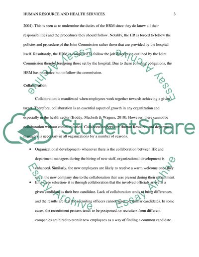 Human Resource and Health Services