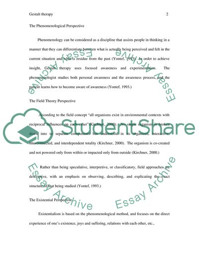 Aspects and Features of Gestalt Therapy