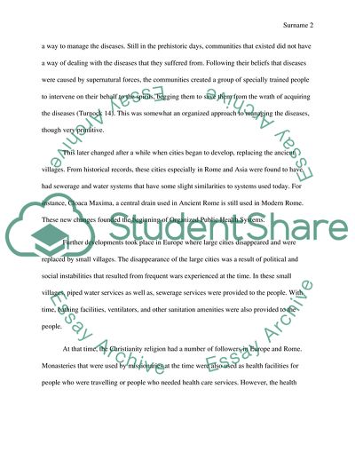 The Creation, Development, History and Structure of Public Health