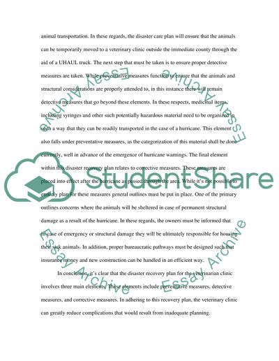 The disaster recovery plan