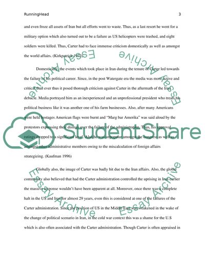 Events in Iran and the Carter Legacy: Successes and Failures