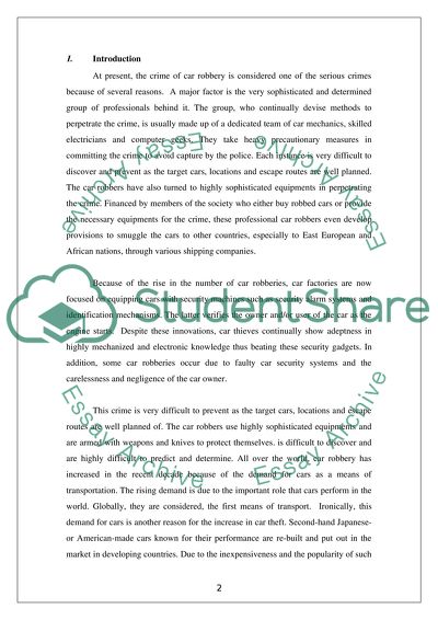 Car Robbery Prevention in the Abu Dhabi Emirate