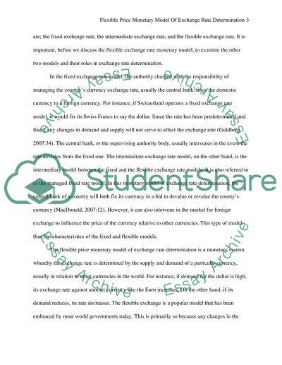 Flexible Price Monetary Model of Exchange Rate Determination