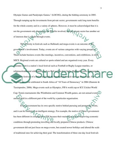 The Concepts of Festivals and Events