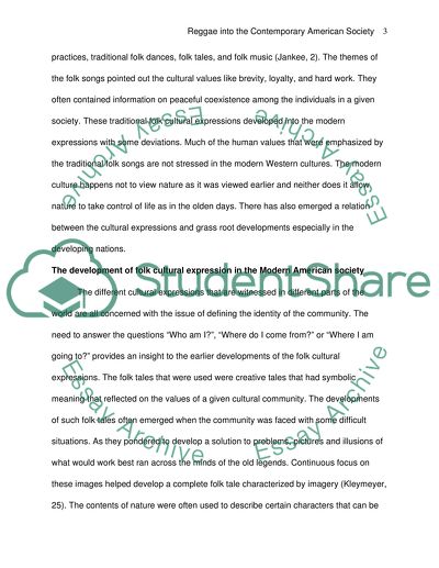 Reggae into the contemporary American society