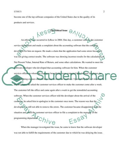 Business Ethics Problem