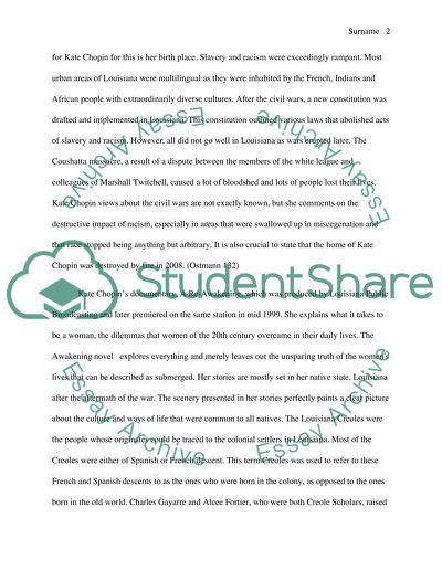 The Culture of Kate Chopin in the South