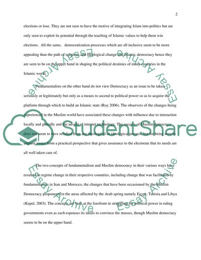 Relations Between Islamic Fundamentalism and Muslim Democracy