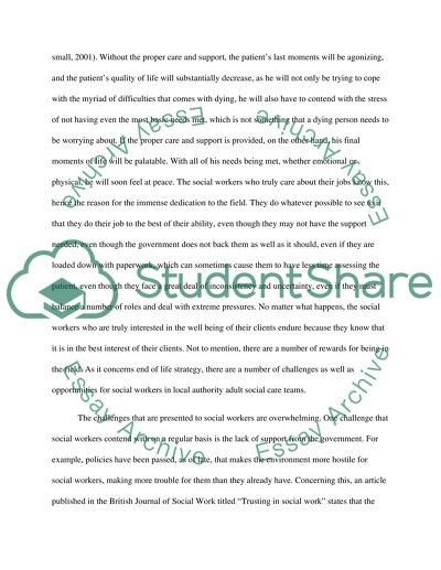 The End of Life Care Strategy Challenges