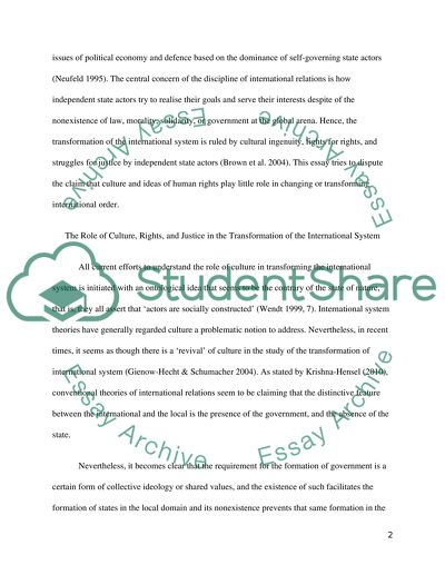 The Role of Culture, Rights, and Justice