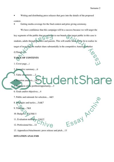 Public Relations Campaign