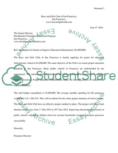 Grants Narrative Statement of Need - Fleishhacker Foundation Education Program