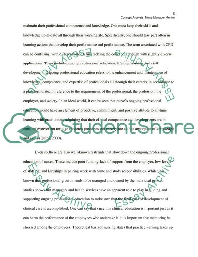 Concept Analysis of Nurse Manager Mentor