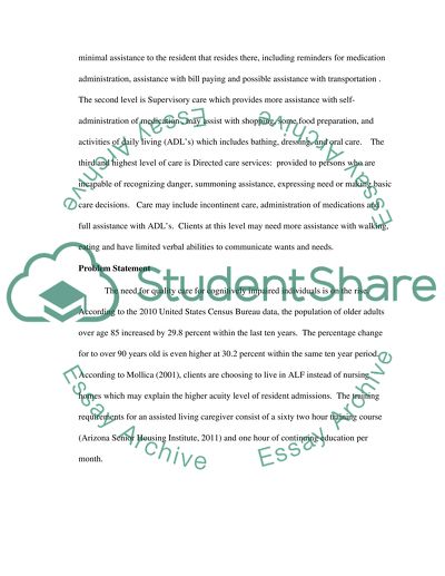 Dementia Dimensions: Efficacy-Based Training in the Assisted Living Directed Care Environment