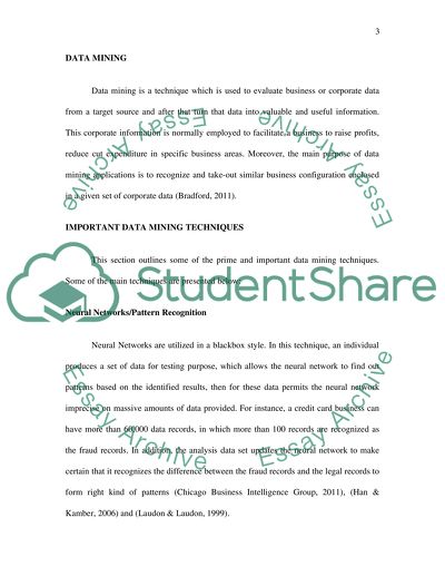 Important Data Mining Techniquesning