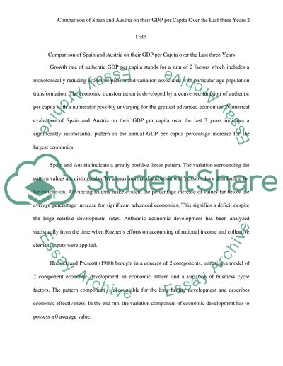 Compare SPAIN and AUSTRIA on their GDP per capita over the last three years