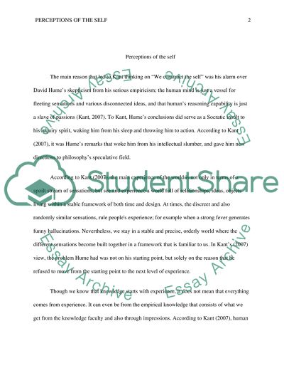 Perceptions of the self