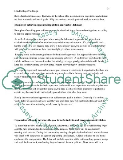 Education /Leadership Challenge