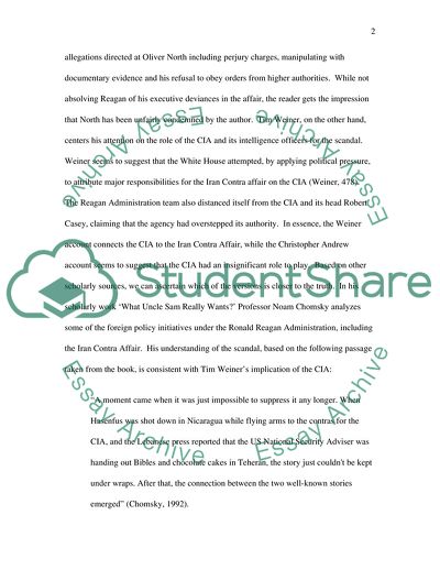 Differences in the Accounts of the Iran Contra Affair between Christopher Andrew and Tim Weiner