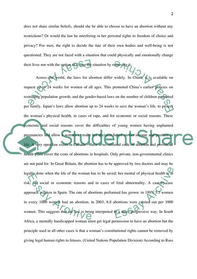 Abortion: the Law and Its Impact on the Rights of Young Women and Victims of Rape