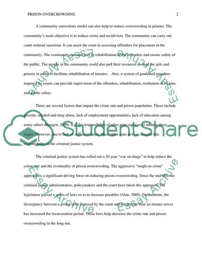 Prison overcrowding essay