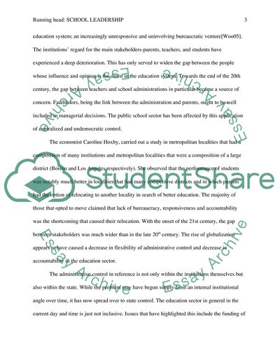 School Leadership: The K-12 Education System