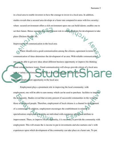 Local community improvement proposal
