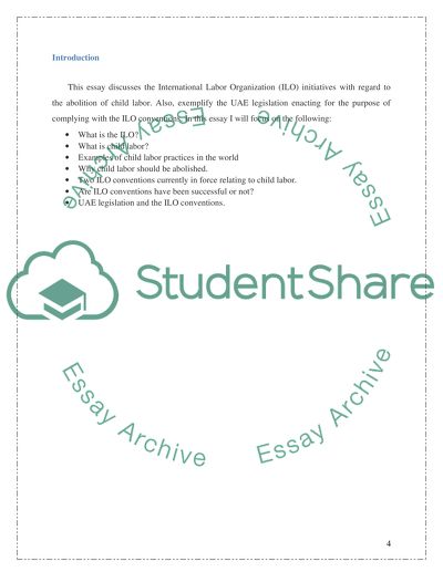 International Labor Organization (ILO) Child Labor and The UAE Legislation