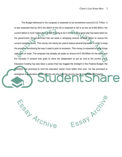 Changes in the Latest Federal Budget the US