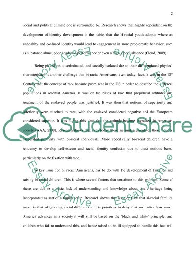 Challenges of Bi-Racial Individuals in American Society