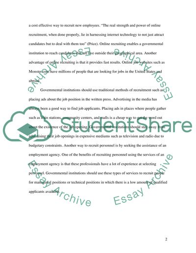 Human Resources and Online Recruitment