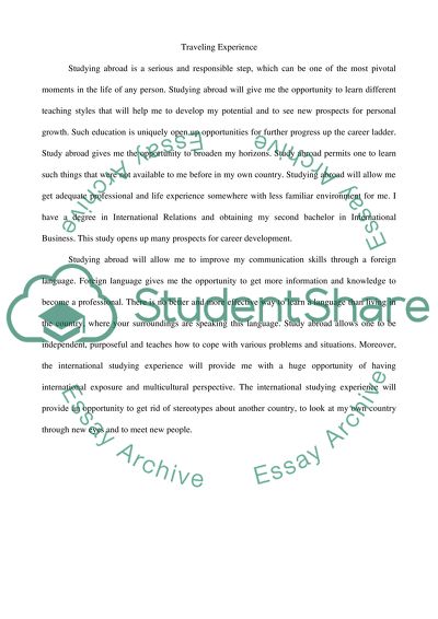 Traveling Experience