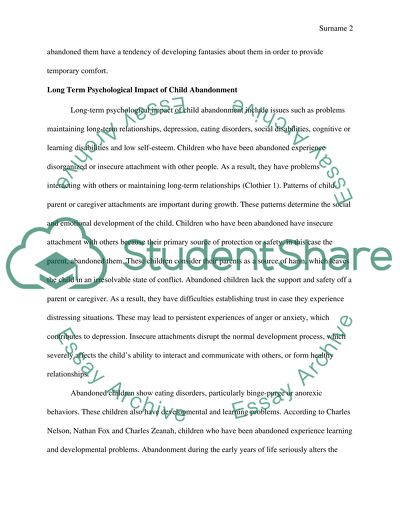 Child Abandonment kill(affect) children