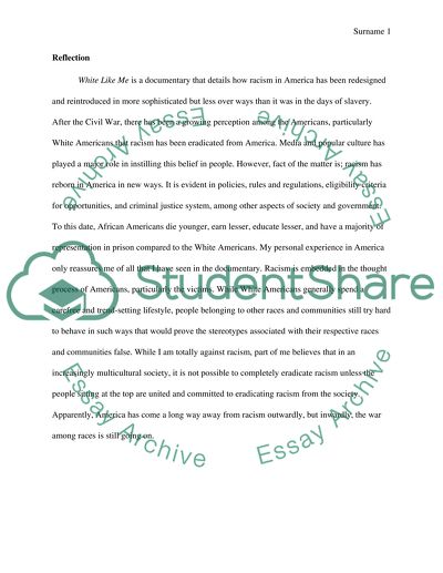 Reflection on White Like Me