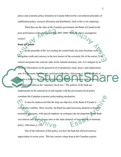 Canadian Economy over the Last Two Years