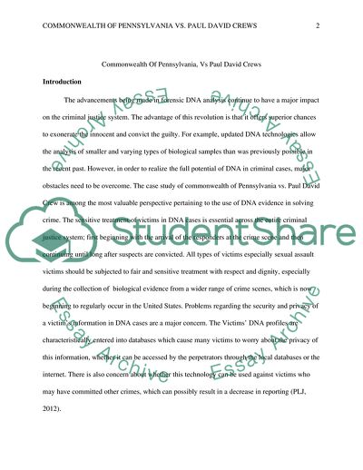 Commonwealth of Pennsylvania vs Paul David Crews