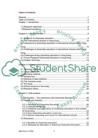 Citizenship Education in Hong Kong
