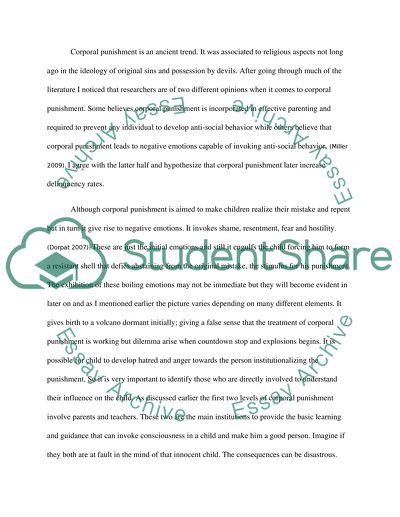 Effect of corporal punishment on later delinquency rate