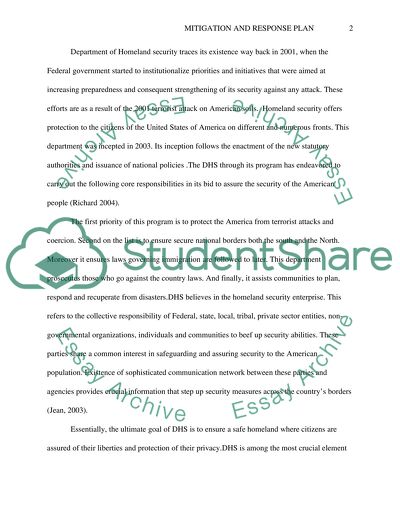 Mitigation and Response Plan