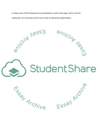 Lack of educational opportunities