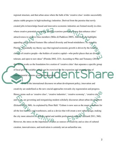 An Analysis of Floridas Creative City Thesis