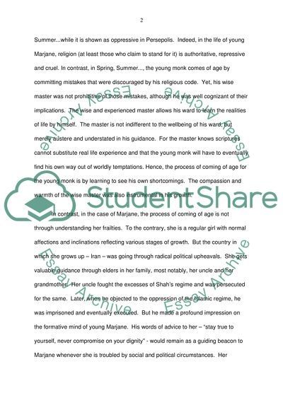 Persepolis and Spring, Summer, Fall, Winter and Spring