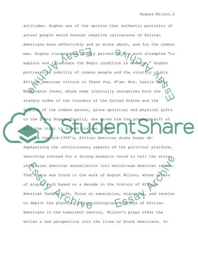 Comparison between August Wilson and Langston Hughes