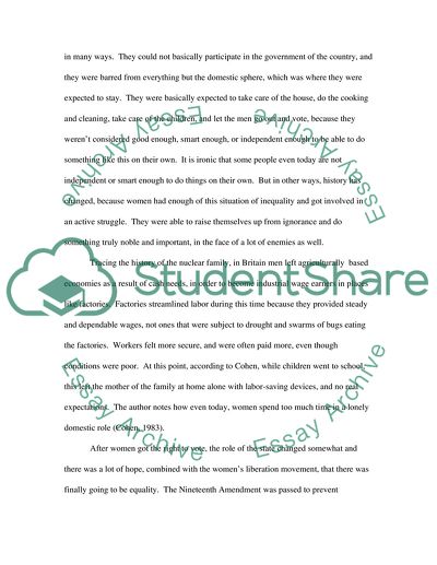 The Changing Roles of Men and Women in Families in Britain over the Past Half Century