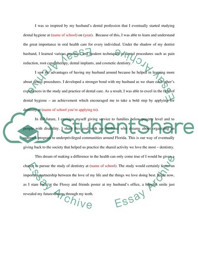 Personal statement for dental school applicaiton