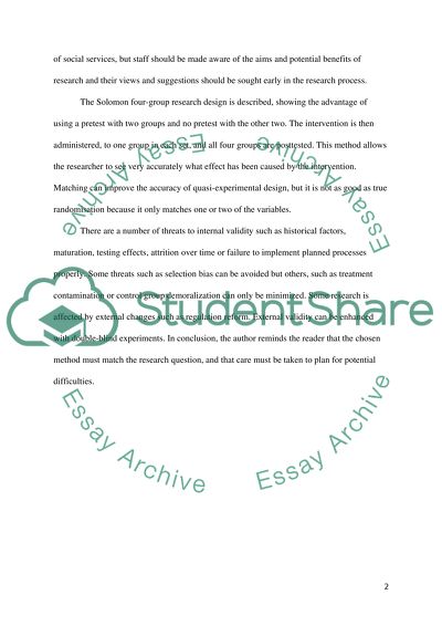 Summarizing three parts of a book chapter on research methods