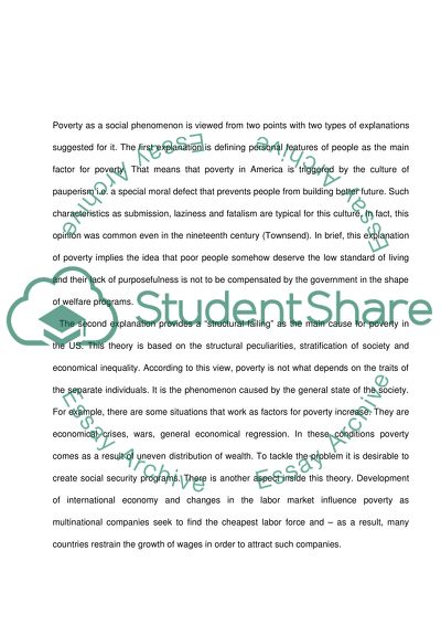 Poverty as a social phenomenon