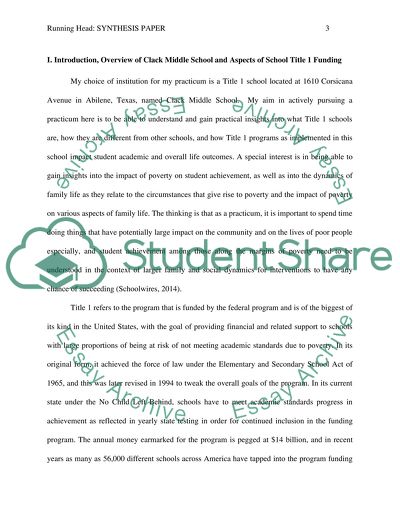 Overview of Clack Middle School and Aspects of School Title 1 Funding