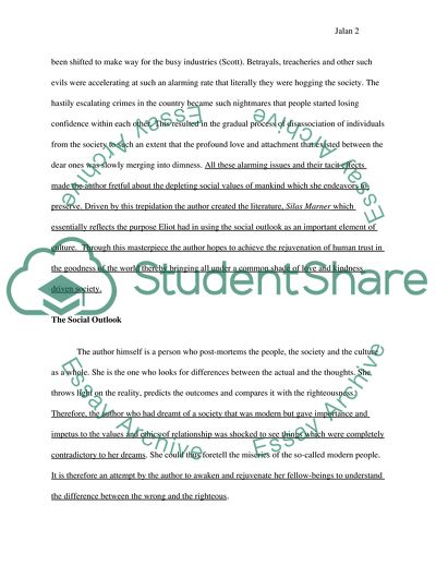 Cultural View of George Eliot in Silas Marner